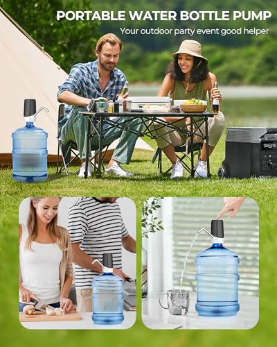Water Dispenser Pump, USB Charging Automatic Drinking Water Pump for Mini Water Jug Dispenser Portable, Ideal for Home Kitchen Living Room Office Camping - color: Black-white