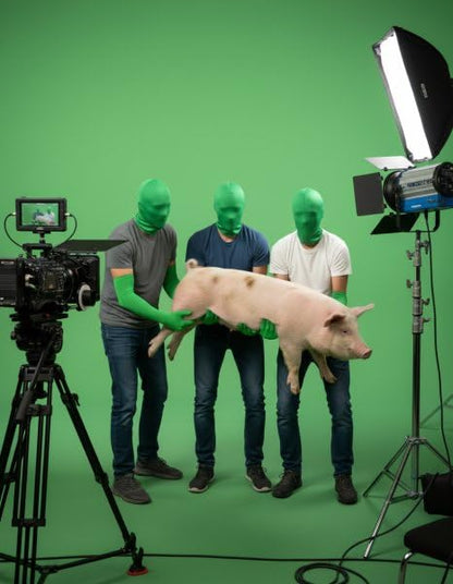 Chromakey Green Screen Gloves with Hood Invisible Effects Background for Green Screen Photography Photo Video (Tight x1Pair,Hood x1)