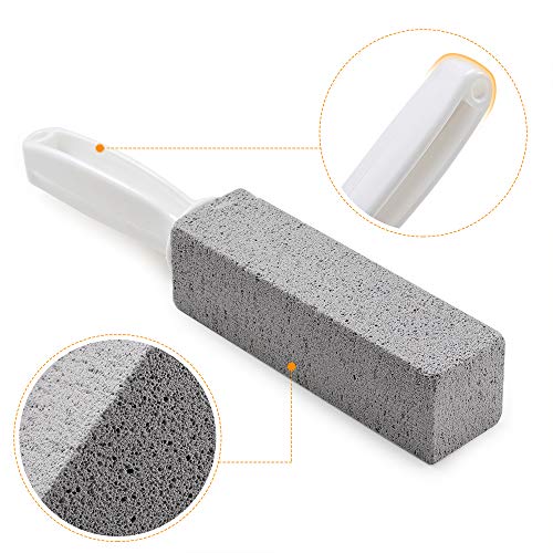 Kadden 2 Pack Pumice Stone Toilet Bowl Cleaner with Handle, Hard Water Ring Remover & Stain Scrubber for Bathroom, Pool, Sink and Tub, Ergonomic Heavy Duty Cleaning Tool - style: Short Handle