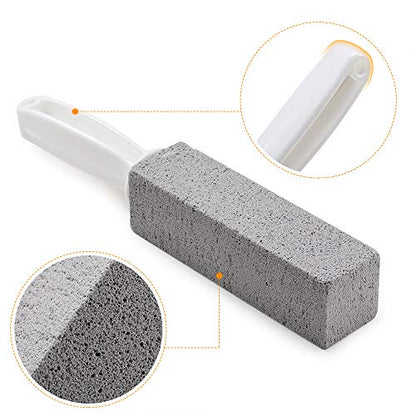 Kadden 2 Pack Pumice Stone Toilet Bowl Cleaner with Handle, Hard Water Ring Remover & Stain Scrubber for Bathroom, Pool, Sink and Tub, Ergonomic Heavy Duty Cleaning Tool - style: Short Handle