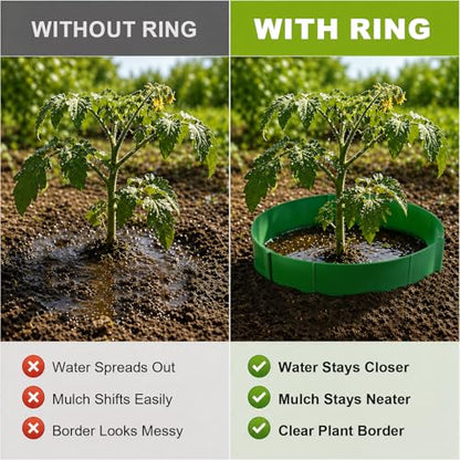 18 Panels Planting Grow Rings, Diameter Range 7-17.5 Inches, Garden Rings for Flowers, Vegetables, Seedlings, Pots, Planters and Garden Beds, Helps Separate Rock and Define Planting Spaces - size: 10.5in-6 panels