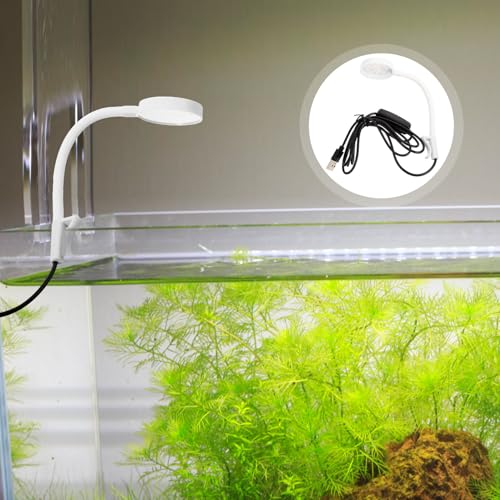 Homoyoyo Clip-Type Aquarium Light Fish Tank Lamp USB-Powered LED Aquarium Spot Light with High Brightness and Clamp Fixing for Aquatic Plants and Fish Tank Accessories