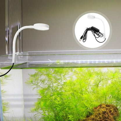 Homoyoyo Clip-Type Aquarium Light Fish Tank Lamp USB-Powered LED Aquarium Spot Light with High Brightness and Clamp Fixing for Aquatic Plants and Fish Tank Accessories