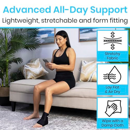 Vive Arctic Flex Ankle Ice Pack Wrap for Swelling - Adjustable Hot & Cold - size: Small