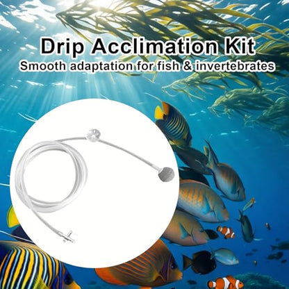Drip Acclimation Kit for Aquarium, Adjustable Precision Slow Drip System to Reduce Stress, Prevent Osmotic Shock, Safe Acclimation for Shrimp, Fish (2 PCS)