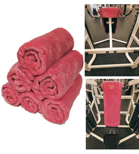 TA-DA Microfiber Towel | Back Pocket Insert on Hands and Fitness Items for Convenience. Sports Fitness Gym Workouts Yoga Pickleball Volleyball Hiking Etc. | 17" Inch X 32" Inch | 6 Pack | Pink - color: Pink
