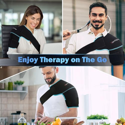 Comfytemp Shoulder Ice Pack Wrap, Shoulder Brace for Shoulders Pain Relief | FSA Eligible HSA, 2 Gel Ice Packs for Injuries Reusable, Cold Therapy for Rotator Cuff Recovery, Post-Surgery Recovery