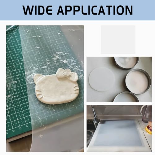 BENECREAT 14.88x12.4inch Ultra Thin Silicone Rubber Sheet, 0.5mm Thick Waterproof Silicone Mats, Clear Desktop Protector Pad for Heat Insulation Tabletop Protection
