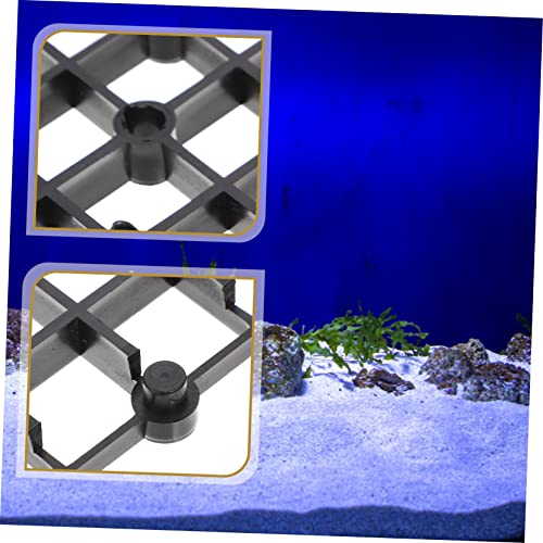 2pcs Aquarium Fish Tank Divider Trays Plastic Egg Crate Tray Grid Bottom Board Fish Separator 26x17.5x0.5CM Black - color: Black