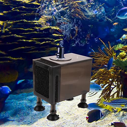 Ipetboom Wear-Resistant Household Pump Box with Filter Sponge and Hose Outlet Protective Pump Container 5.90X5.51X3.54 Inch for Aquarium Pond