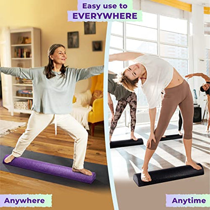Yes4All High-Density EPP Half Round Back Roller Foam, Exercise Foam Roller for Yoga, Pilates & Stretching - 12, 18, 24, 36 inch - color: Purple, style: 12 inch