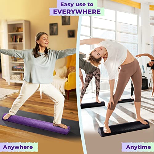 Yes4All High-Density EPP Half Round Back Roller Foam, Exercise Foam Roller for Yoga, Pilates & Stretching - 12, 18, 24, 36 inch - color: Purple, style: 36 inch