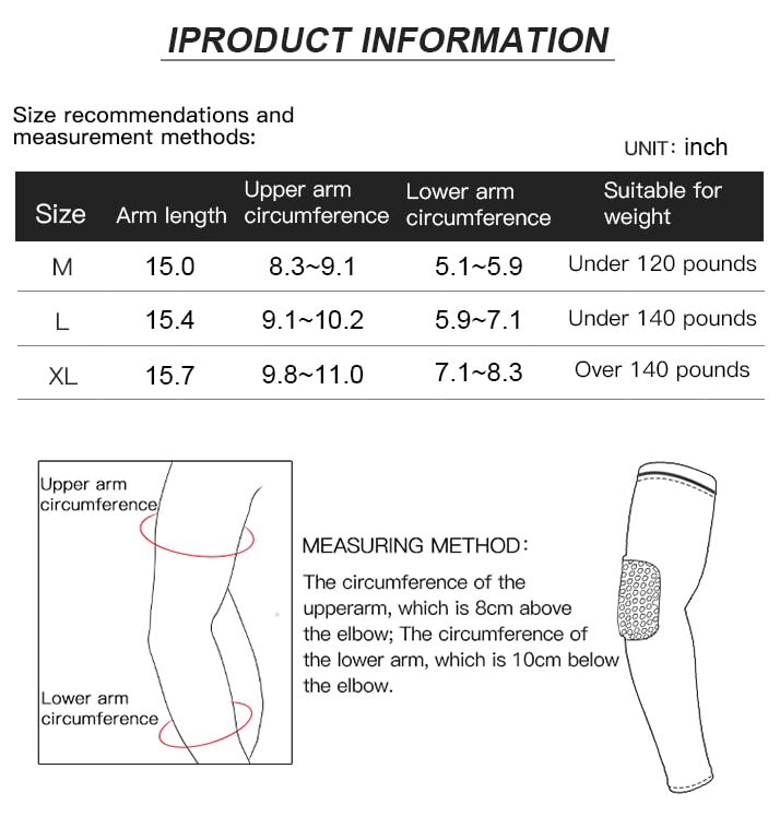 SUJAYU Elbow Compression Sleeve Padded Elbow Sleeve Volleyball Elbow Pads, Basketball Arm sleeve Football Arm Sleeve - color: White, size: Large