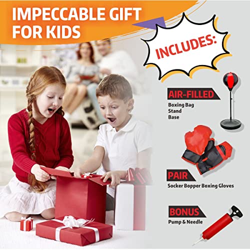 Punching Bag for Kids, 3-12 Adjustable Boxing Equipment with Boxing Gloves, Boxing Set as Boys & Girls Toys Gifts