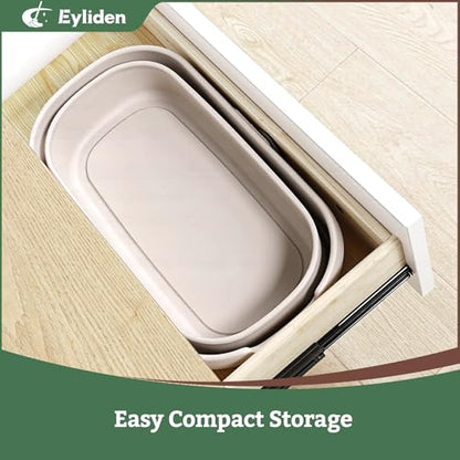 Eyliden Collapsible Bucket, 10L Foldable Mop Bucket with Handle, Portable Cleaning Pail for Camping, Car Wash, Fishing & Beach