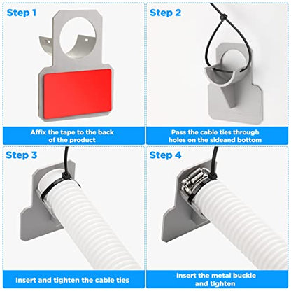 2 Sets Material Upgrade 1.25''x 59'' Pool Hose Replacement Kit for Above Ground Pools Hoses Pool Filter Replacement Hose Pool Holder Compatible with Filter Pumps 330 530 1000 Gph(White)