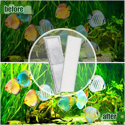 24 Pcs Carbon Filter Foam Pads and Foam Filters Compatible with U3 Range of Internal Underwater Sponge Aquarium Underwater Filter Accessories for Internal Replacement Aquarium Fish Tank