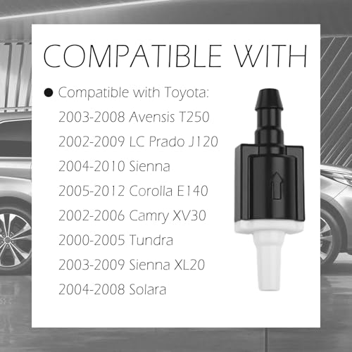 2PCS Windshield Washer Check Valve,Windshield Washer Nozzle Check Valve Compatible with Toyota,Windshields Sprayer Nozzle Checks Valves Replace OEM#85321-26020/85381-AE020