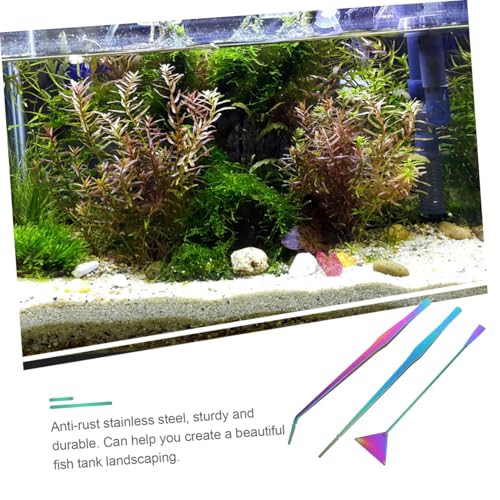 YARNOW 3pcs Fish Tank Cleaning Tools Tweezers Spatula Kit for Live Aquarium Plants
