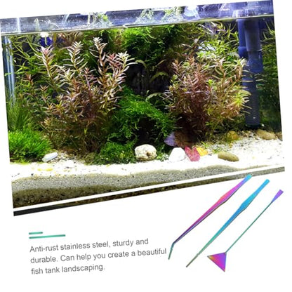 YARNOW 3pcs Fish Tank Cleaning Tools Tweezers Spatula Kit for Live Aquarium Plants