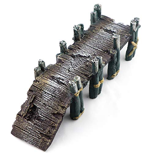 AQUA KT Aquarium Single-Plank Arch Bridge Drawbridge Rock for Cichlid Guppy Betta Glofish Fish Tank Landscape Decoration