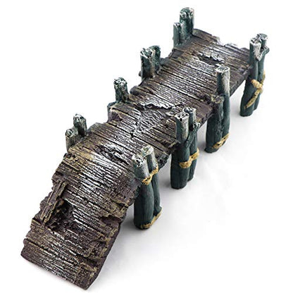 AQUA KT Aquarium Single-Plank Arch Bridge Drawbridge Rock for Cichlid Guppy Betta Glofish Fish Tank Landscape Decoration