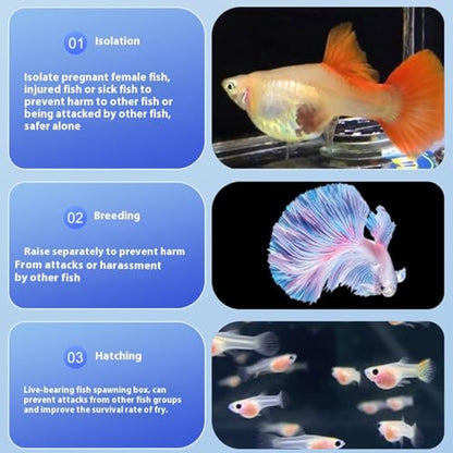 Floating Fish Breeding Box Net Design Safe Fish Habitat Isolation Tanks for Fry Shrimp Easy Setups Compacts - color: Blue, size: S