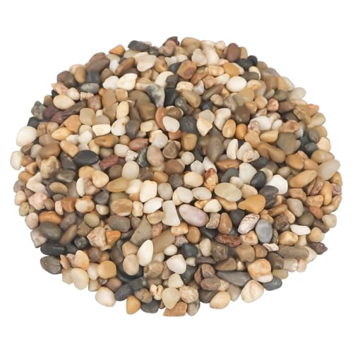 River Rocks,Landscaping Pebbles Decorative Ornamental Pebbles Garden Landscaping Stones Gravel Filler for Home Decoration Flower Bed Fish Tank Plants Vases Succulents (Mixed Color, 1 Pound) - color: Mixed color, size: 1 Pound