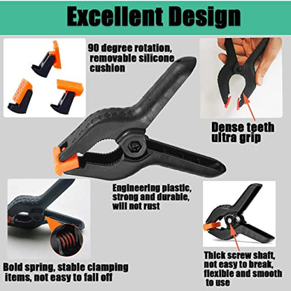 Spring Clamps,30 Pack 3.5in Professional Plastic Heavy Duty Spring Clips for Crafts, Backdrop Clips Clamps for Backdrop Stand,Photography Studios,Woodworking,Home Improvement - style: 30 Pack 3.5in