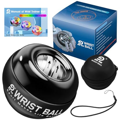 JIN BD Auto-Start Wrist Ball – GYRO Ball Trainer - color: Black Diamond (No Light)