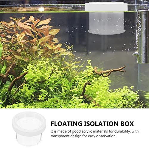 Ipetboom Fish Tank Separate Box Floating Aquarium Breeding Box with Lid 4.72X4.72X3.14In Acrylic Fish Isolation for Small Guppy Fry