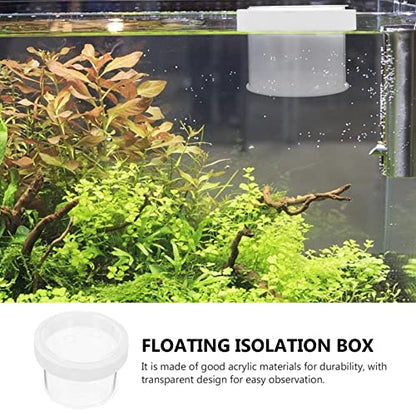 Ipetboom Fish Tank Separate Box Floating Aquarium Breeding Box with Lid 4.72X4.72X3.14In Acrylic Fish Isolation for Small Guppy Fry