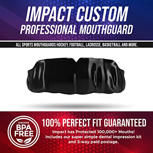 Impact All Sports Mouthguard Lacrosse, Football, Hockey, Basketball, Jiu-Jitsu, and More, Breathable Mouthguard for Youth Adults, Professional Custom-Fit, Black - color: Black