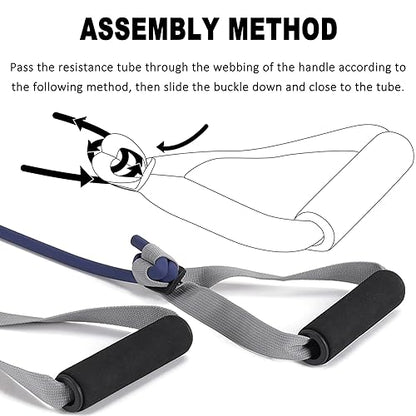Resistance Bands Set for Physical Therapy, Rehab, Yoga and Pilates - color: Gradient Gray 10-115lbs - Includes Accessories