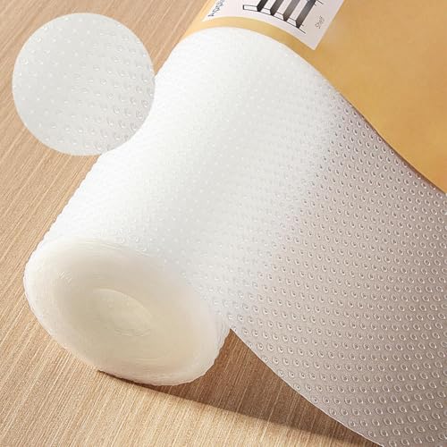 Shelf Liner 12 Inch x 20 FT Clear Non Slip Waterproof Cabinet and Drawer Liner for Kitchen Cabinet Refrigerator Pantry Closet Durable Non Adhesive - size: 12"W x 240.2"L
