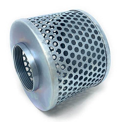 3" Suction Strainer, Round Hole, Zinc Plated Steel (STR-RH300)