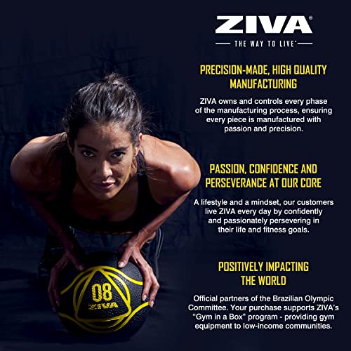 ZIVA Medicine Ball – Durable Rubber Weighted Ball with Easy-Grip Textured Shell for Core, Balance and Strength Training – Commercial Quality (Black, 4–20 lb) - style: 4lb Black