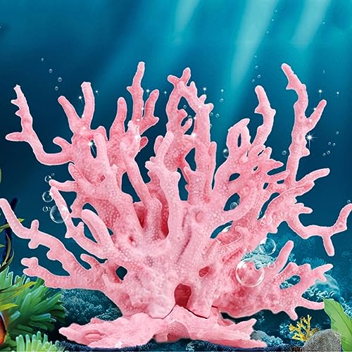 Aquarium Decorations Resin Reef Tank Decor Accessories Fake Coral Fish Tank Ornaments (Pink)