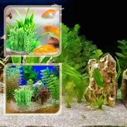 Kisangel 10pcs Artificial Fish Tank Plants Resin Underwater Kelp Grass Aquarium Landscape Decor Green for Freshwater Aquariums