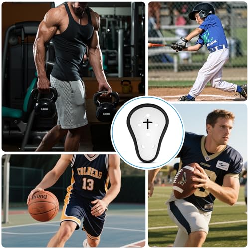 Athletic Cup Support Football Baseball Cup Protective Supporter Sports Protection for Rugby Comfort Fit MMA Lightweight with Cross Design - size: Large