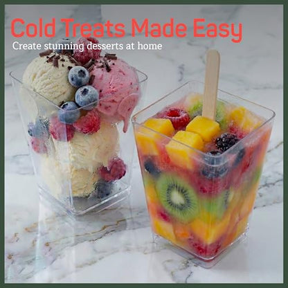 Plastic Dessert Cups with Lids and Spoons (50 Pack) – Single-Serve Parfait & Appetizer Cups, Spill-Resistant, Heavy-Duty Design, Ready-to-Use for Parties, Catering & Special Events BPA-Free - size: 50 Pack