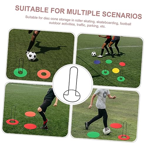 Football Marker Disc Tray Stand Handle for Training Grounds | Iron Build, Black Finish, Portable Form, Fits Logo Discs and Base Plates