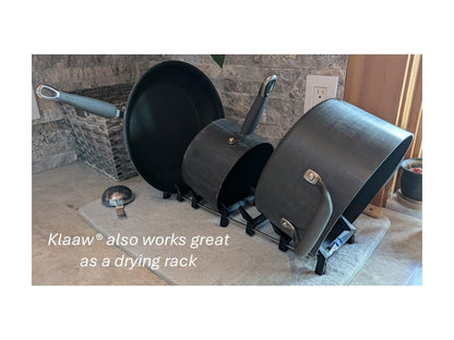 Pan & lid rack for storage or drying for kitchenware from Hexclad, T-fal, Circulon, Calphalon, Carote, Cuisinart, Blue Diamond, and others including induction pans