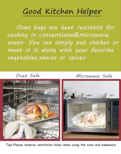 10×Large Oven Bags Turkey Size,Cooking Roasting Bags Large Size(22×24Inch) Meat Roasting Safe for Turkey Meat Fish and Vegetables (10)