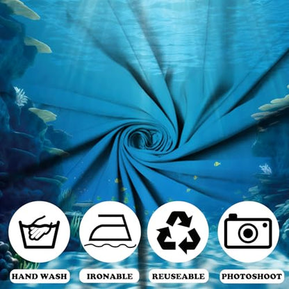 Fabric 10x8ft Underwater World Backdrop Deep Sea Sunlight Seabed Natural Landscape Photography Background Undersea Party Decor Aquarium Fish Tank Wallpaper Photo Studio Props - size: 10x8ft(WxH)