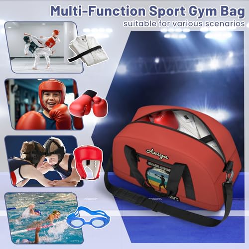 Custom Name Taekwondo Karate Duffle Bag for kids Girls - Personalized Martial Arts Gear Bag, Water-Resistant Sparring Equipment Bag, Who Loves Boxing Orange - color: Who Loves Boxing Orange