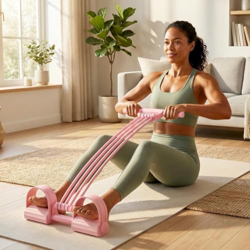 Upgrade 8 Tubes Pedal Resistance Bands with Handles, Multifunction Tension Rope Exercise Bands, Home Gym Elastic Yoga Pedal Puller Stretch Bands for Full Body Workout, Yoga, Waist, Arm, Leg