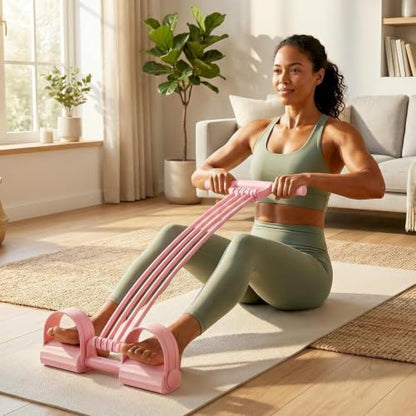 Upgrade 8 Tubes Pedal Resistance Bands with Handles, Multifunction Tension Rope Exercise Bands, Home Gym Elastic Yoga Pedal Puller Stretch Bands for Full Body Workout, Yoga, Waist, Arm, Leg
