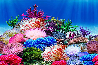 ELEBOX New 20" x 48" Fish Tank Background Stickers Wallpaper 2 Sided Seaweed Water Plants Aquarium Background Decoration