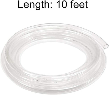 10ft x 1/4" ID Clear Vinyl Tubing, Flexible Hybrid PVC Tubing Hose, Lightweight Plastic Tube UV Chemical Resistant Vinyl Hose, BPA Free and Non Toxic - size: ID 1/4 INCH, style: 10 Feet